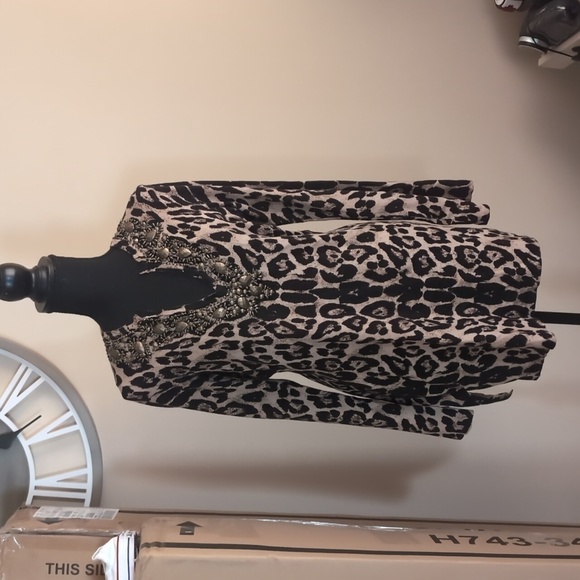 INC International Concepts Long Sleeve Leopard Print Tunic - Picture 1 of 4